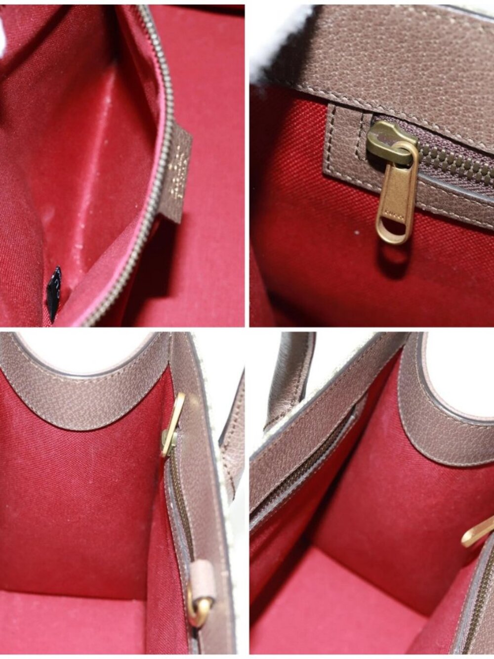 GUCCI GG Supreme Donald duck Hand Bag PVC 2way Beige Gold 648134 Auth 161733SAM - Picture 14 of 14